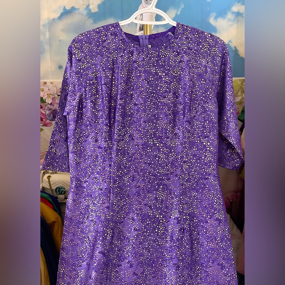 Ao dai nhu anh kim, Vietnamese traditional long dress set xxl 2xl 8 purple 🎁 new